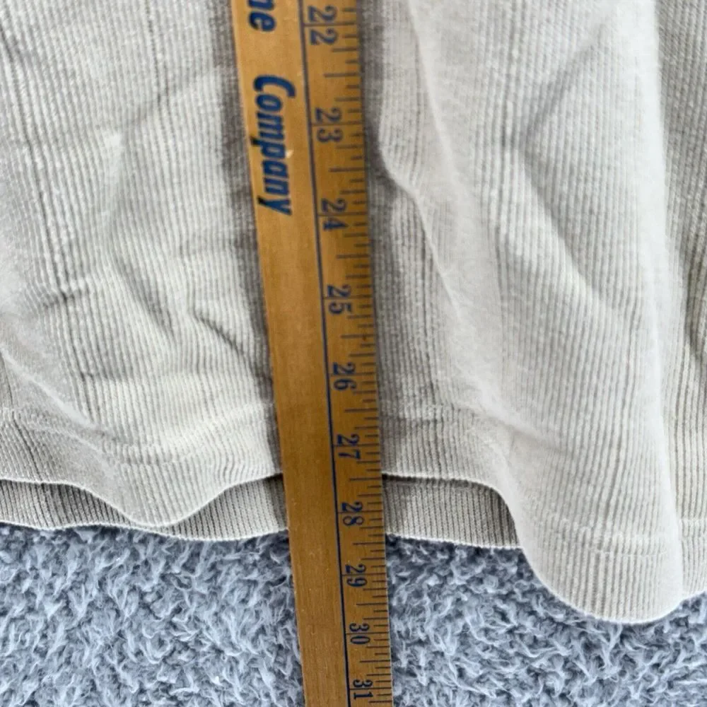 Columbia Men's Large Pullover Ribbed‎ Knit Tan Brown Sweater V-Neck Long Sleeve